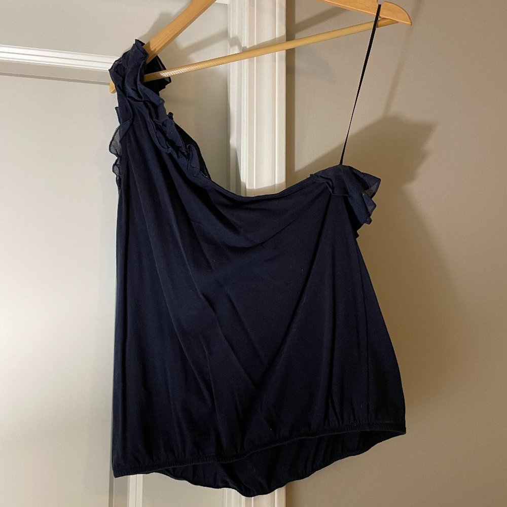 J Crew One Shoulder Flutter Top